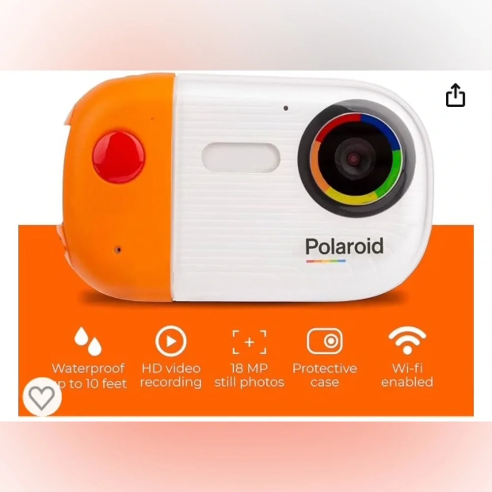 Polaroid Underwater Camera, Waterproof Camera w/LCD Display, USB Rechargeable